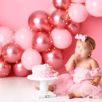 Globos paquete para sesión de fotos colores rosa y dorados